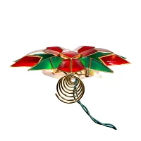 Kurt Adler 9.5in Ul 10 Light Red And Green Poinsettia Christmas Tree Topper