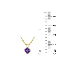 Womens Gemstone 10K Gold 6MM Round Pendant Necklace