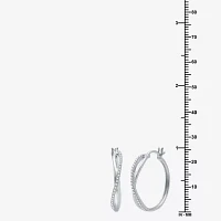 1/4 CT.T.W. Natural Diamond 10K White Gold X-Style Hoop Earrings