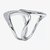 Diamonart Womens / CT. T.W. White Cubic Zirconia Sterling Silver Round Cocktail Ring