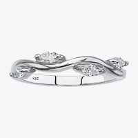 Diamonart 2MM 3/8 CT. T.W. White Cubic Zirconia Sterling Silver Diamond Band