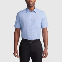 Van Heusen Poplin Mens Regular Fit Easy Care Short Sleeve Dress Shirt