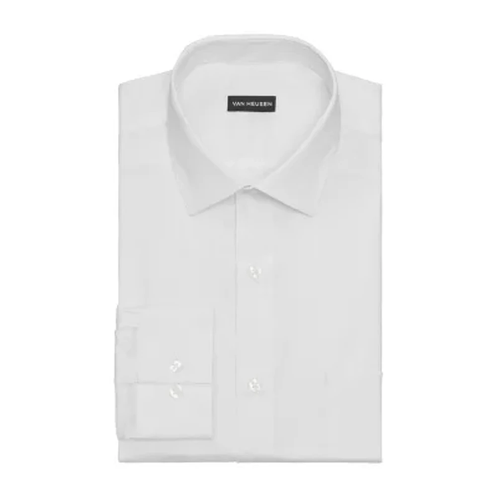 Van Heusen Everyday Defense Mens Regular Fit Stretch Fabric Wrinkle Free Long Sleeve Dress Shirt