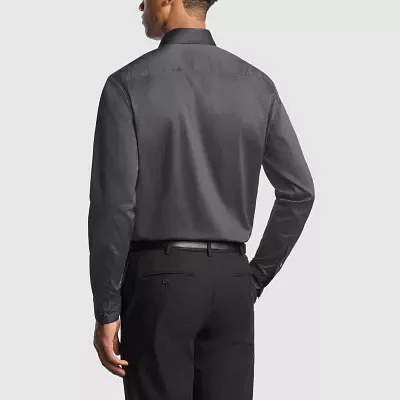 Van Heusen Everyday Defense Mens Regular Fit Stretch Fabric Wrinkle Free Long Sleeve Dress Shirt