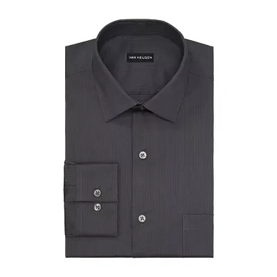 Van Heusen Everyday Defense Mens Regular Fit Stretch Fabric Wrinkle Free Long Sleeve Dress Shirt