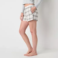 Arizona Body Womens Juniors Flannel Pajama Shorts