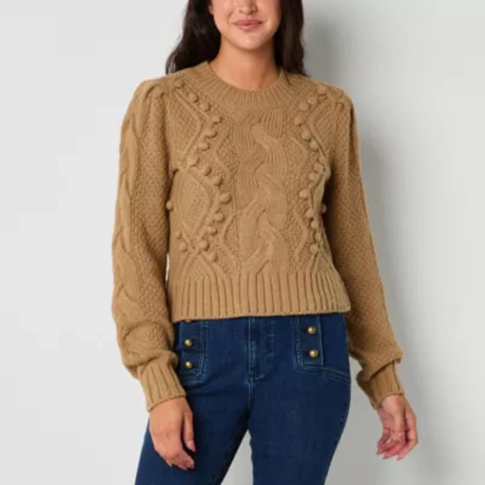 Ryegrass Womens Long Sleeve Rib Knit Pullover Sweater