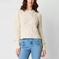 Ryegrass Womens Long Sleeve Rib Knit Pullover Sweater