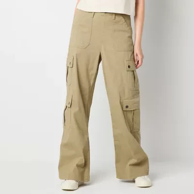 Arizona Womens High Rise Straight Easy-on + Easy-off Cargo Pant-Juniors