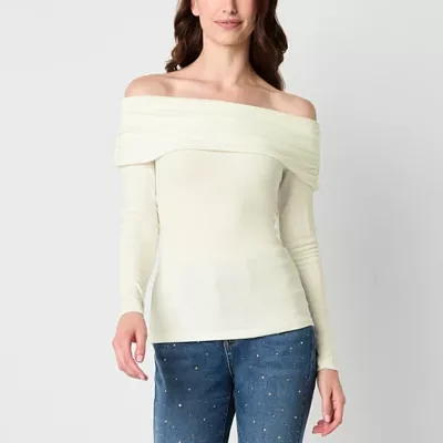 a.n.a Off The Shoulder Womens Long Sleeve Blouse