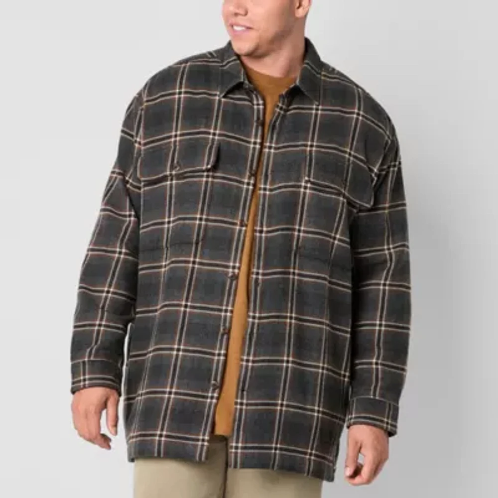 mutual weave Mens Big and Tall Midweight Shirt Jacket