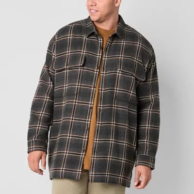 mutual weave Mens Big and Tall Midweight Shirt Jacket