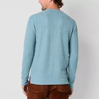 mutual weave Mens Crew Neck Long Sleeve Pocket T-Shirt