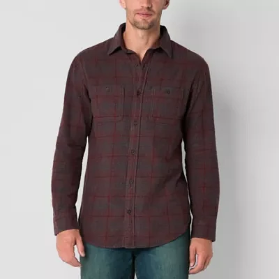 mutual weave Mens Regular Fit Long Sleeve Flannel Shirt