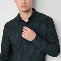 Stylus Mens Moisture Wicking Regular Fit Long Sleeve Button-Down Shirt