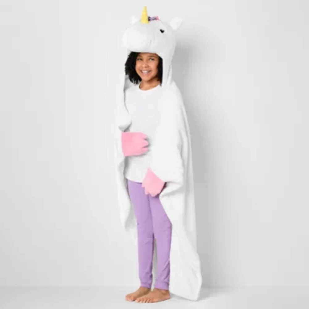 Under the Stars Kids Unicorn Hooded Throw