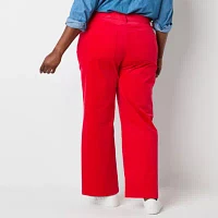 St. John's Bay Regular Fit Wide Leg  Velvet Trouser-Plus