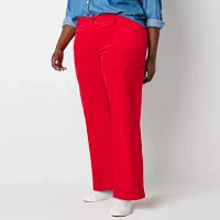 St. John's Bay Regular Fit Wide Leg  Velvet Trouser-Plus