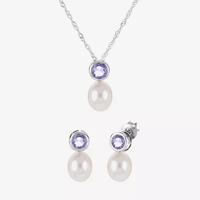 White Cultured Freshwater Pearl Sterling Silver 3-pc. Jewelry Set