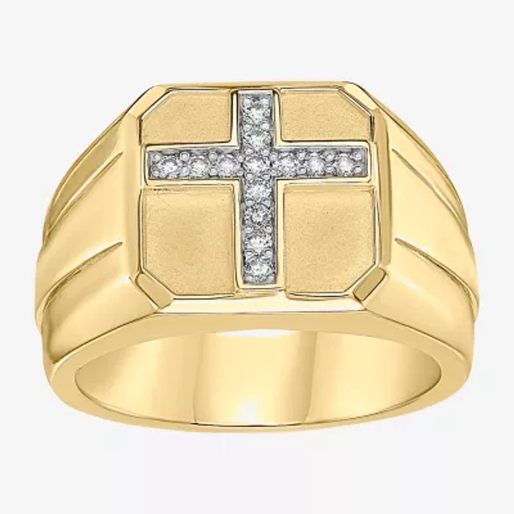 Mens 1/6 CT. T.W. Natural Diamond Sterling Silver Fashion Ring