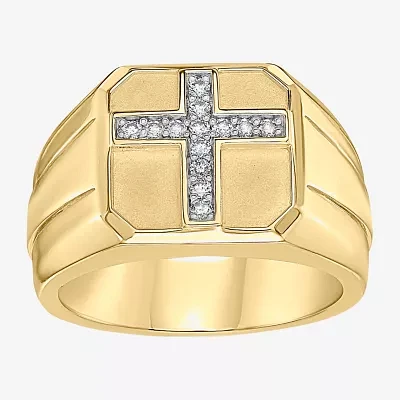Mens 1/6 CT. T.W. Natural Diamond Sterling Silver Fashion Ring