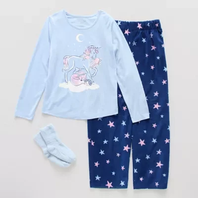 Little & Big Girls Plus Fleece 3-pc. Christmas Pajama Set