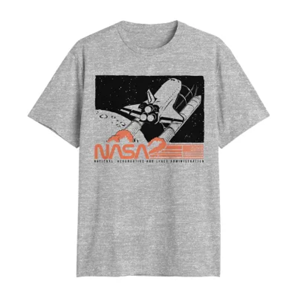 Big and Tall Mens Crew Neck Short Sleeve Regular Fit NASA Graphic T-Shirt