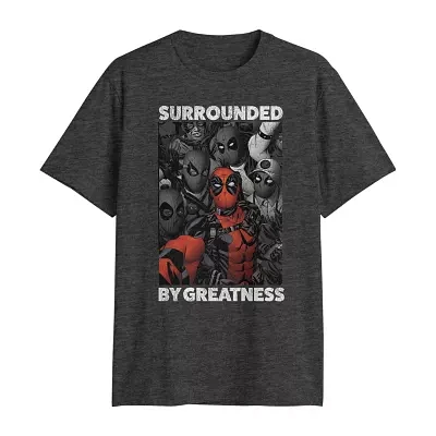 Big and Tall Mens Crew Neck Short Sleeve Regular Fit Deadpool Graphic T-Shirt