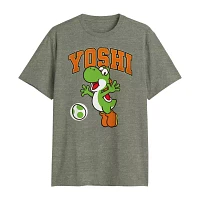 Big and Tall Mens Crew Neck Short Sleeve Regular Fit Yoshi Graphic T-Shirt