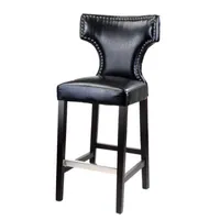 Kings Bar Height Barstool With Metal Studs, Set Of 2