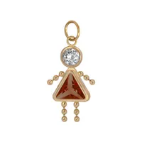 10K Gold January Birthstone Babies Girl Charm