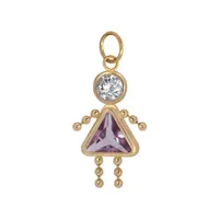 10K Gold February Birthstone Babie Girl Charm