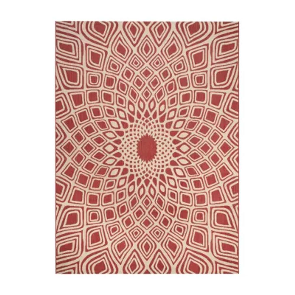 Safavieh Courtyard Collection Jacinth Geometric Indoor/Outdoor Square Area Rug