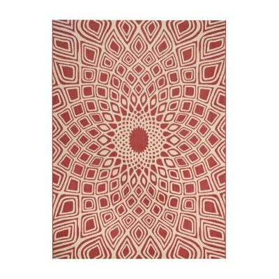 Safavieh Courtyard Collection Jacinth Geometric Indoor/Outdoor Square Area Rug