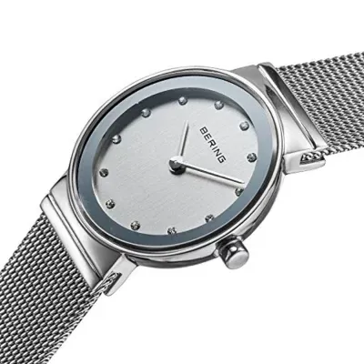 Bering Womens Silver Tone Stainless Steel Bracelet Watch