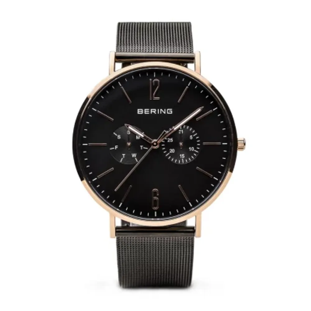 Bering Mens Black Stainless Steel Bracelet Watch 14240-163