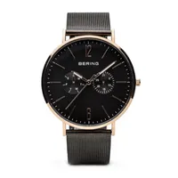 Bering Mens Black Stainless Steel Bracelet Watch 14240-163