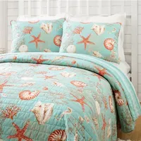 Modern Heirloom Starfish Shells 3-pc. Reversible Quilt Set