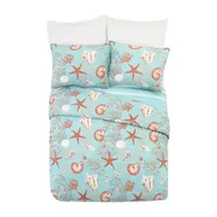 Modern Heirloom Starfish Shells 3-pc. Reversible Quilt Set