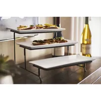 Gibson Elite Gracious Dining 3 Tier Plate Set with Metal Stand