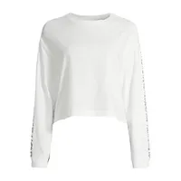 PSK Collective Womens Crew Neck Long Sleeve Crop Top