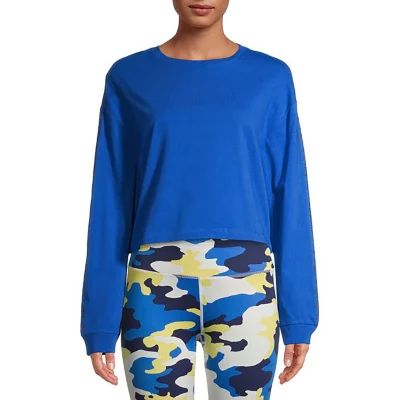 PSK Collective Womens Crew Neck Long Sleeve Crop Top