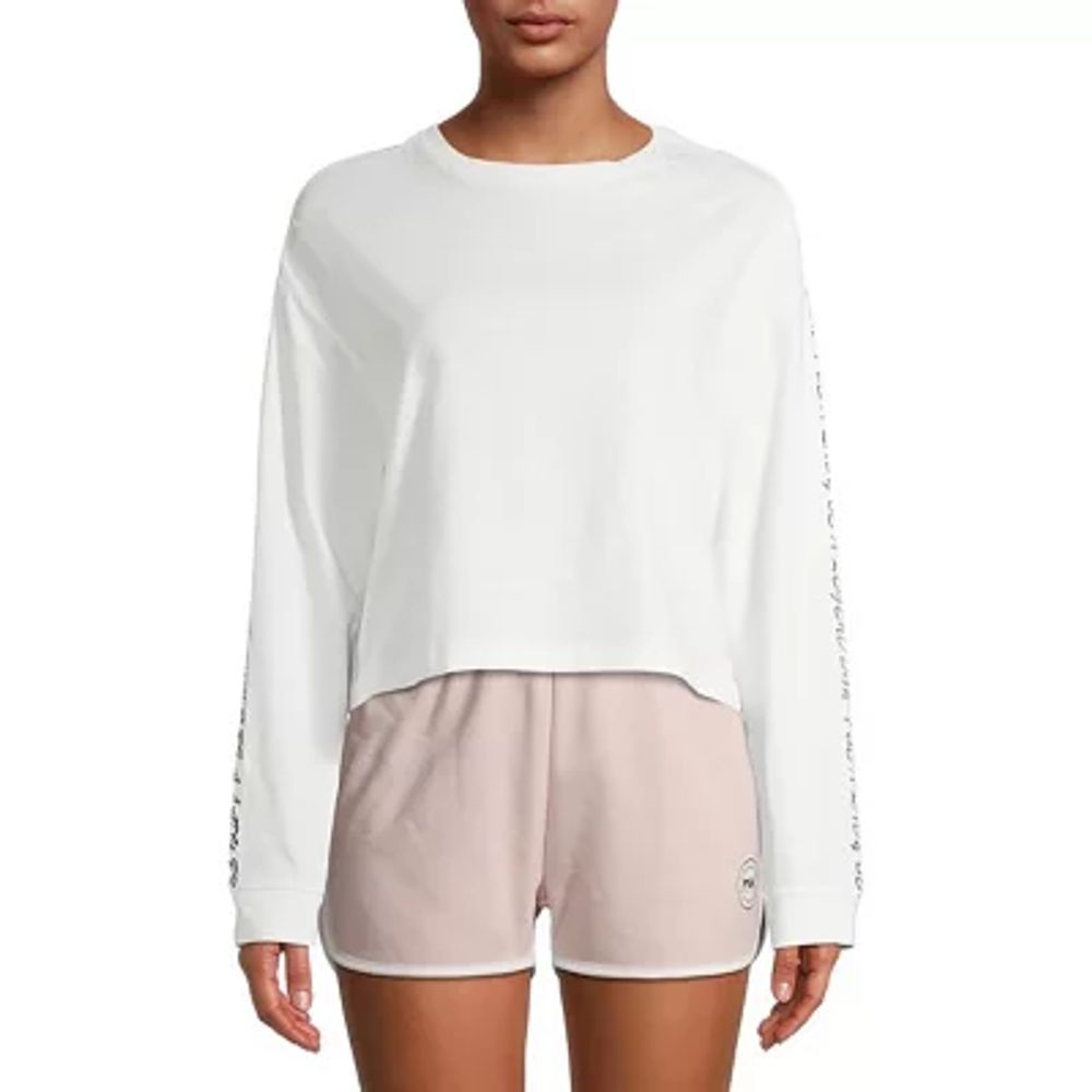 PSK Collective Womens Crew Neck Long Sleeve Crop Top