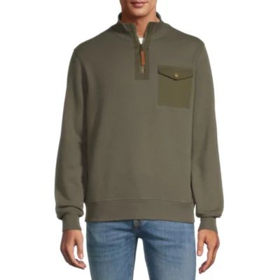 Frye and Co. Mens Mock Neck Long Sleeve Quarter-Zip Pullover