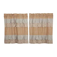 Vhc Brands Kaila Ticking Stripe 2-pc. Rod Pocket Window Tier