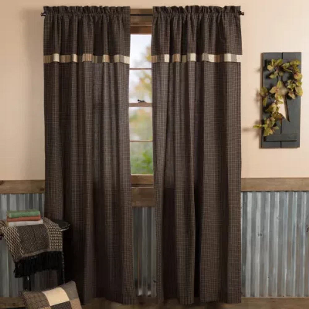 Vhc Brands Kettle Grove Block Rod Pocket Light-Filtering Set of 2 Curtain Panel
