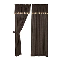 Vhc Brands Kettle Grove Block Rod Pocket Light-Filtering Set of 2 Curtain Panel