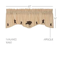 Vhc Brands Kettle Grove Crow Rod Pocket Scallop Valance