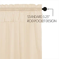 Vhc Brands Muslin Ruffled Swag Rod Pocket Tailored Valance