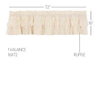 Vhc Brands Muslin Ruffled Rod Pocket Tailored Valance